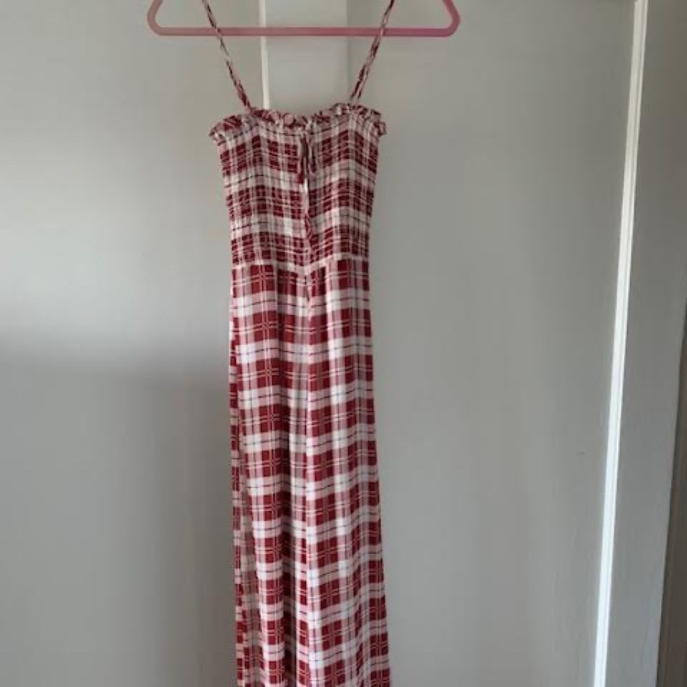 Reformation Plaid Jumpsuit